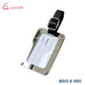 Stainless Steel Bag Tag with Leather Strap